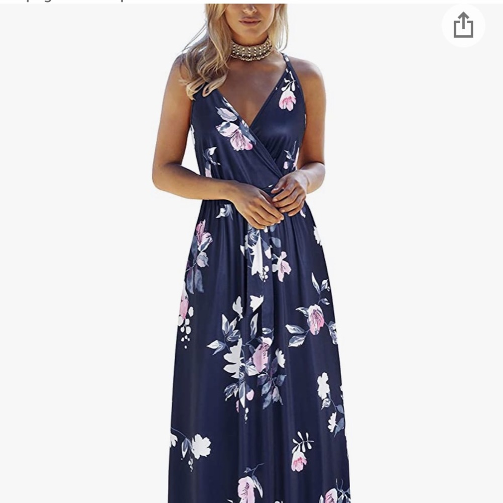 Low back floral spaghetti strap maxi dress